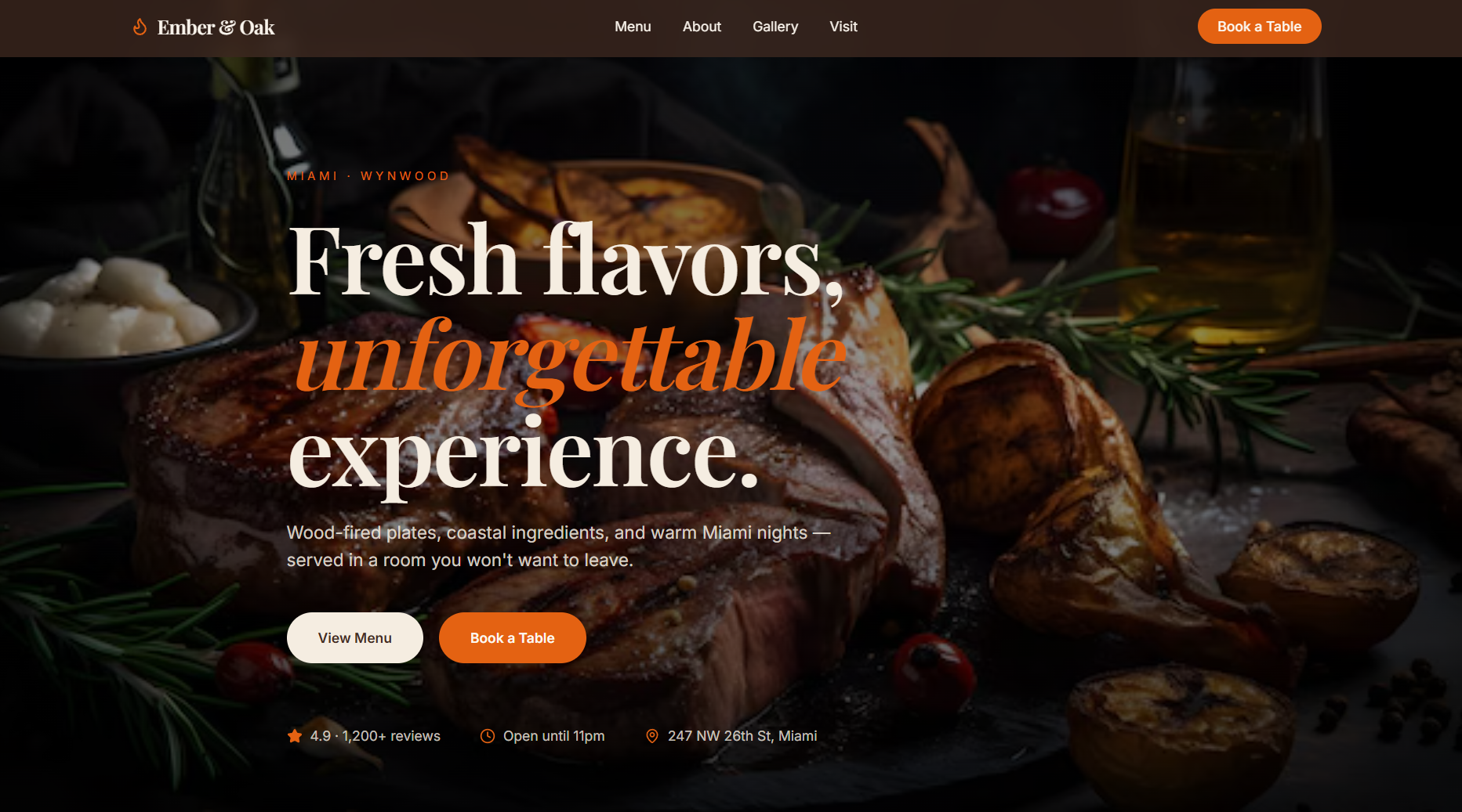 Ember & Oak website design example